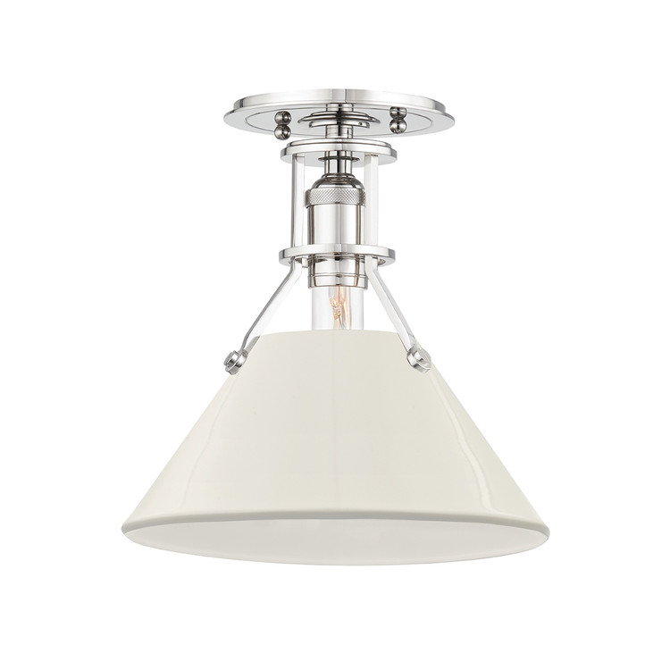 Hudson Valley - MDS353-PN/OW - One Light Semi Flush Mount - Painted No. 2 - Polished Nickel
