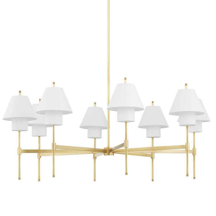 Hudson Valley - PI1899808-AGB - Eight Light Chandelier - Glenmoore - Aged Brass