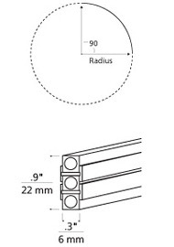 Visual Comfort Modern - 700MO2BH9048C - Pre- 90 Curve Two Circuit MonoRail - Horizontal - Chrome