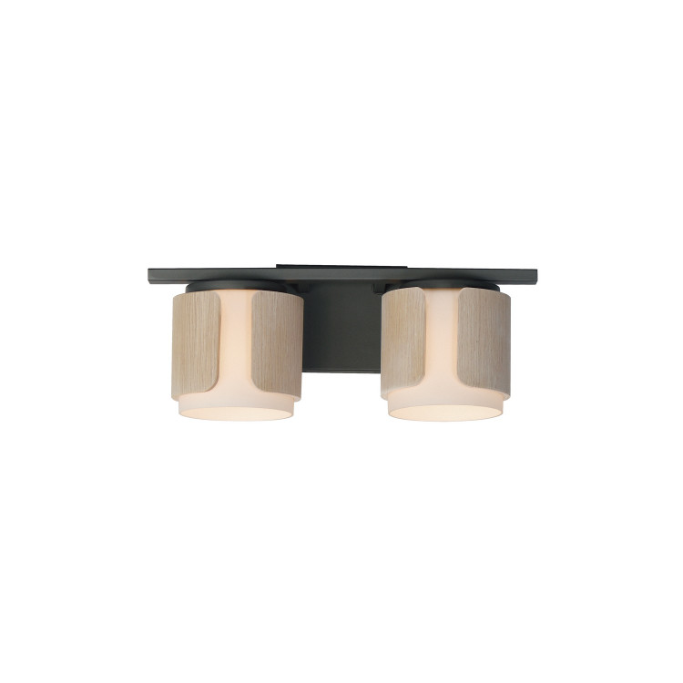 Maxim - 21712SWNWDCHL - Two Light Bath Vanity - Draughtsman - Natural Wood/Charcoal