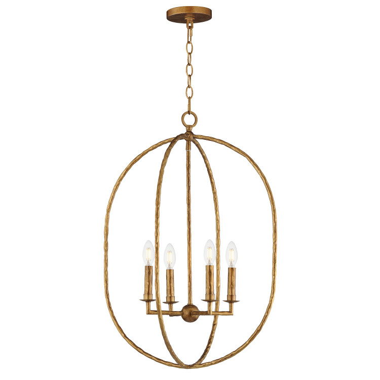 Maxim - 21843EG - Four Light Pendant - Martel - Etruscan Gold