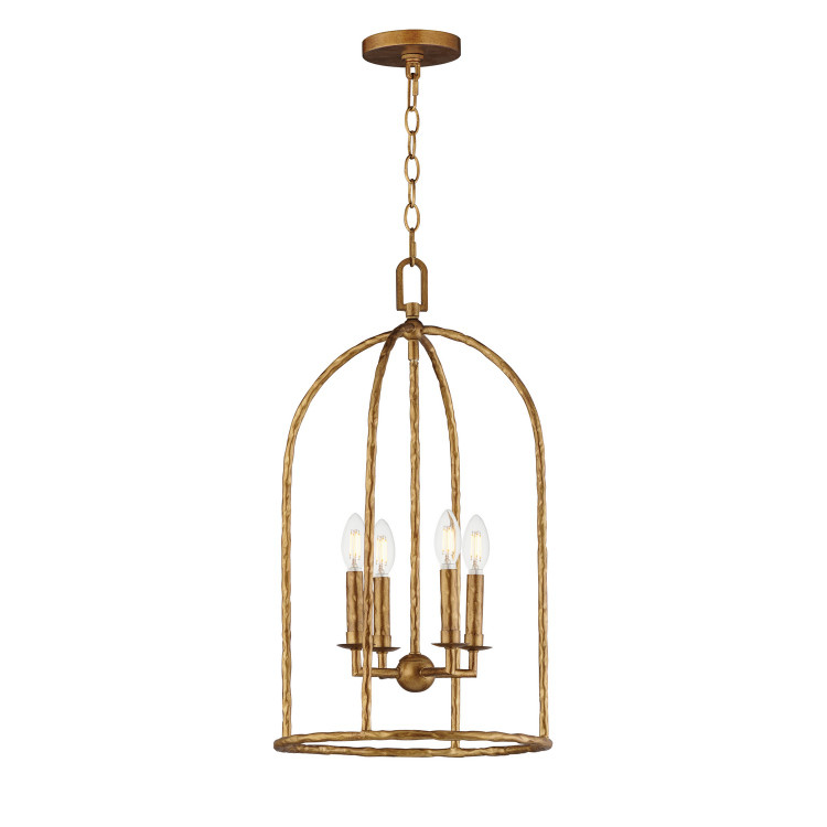 Maxim - 21844EG - Four Light Pendant - Martel - Etruscan Gold