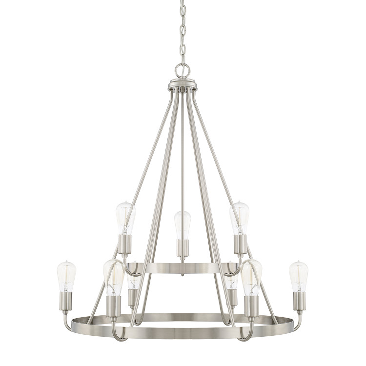 Capital Lighting - 420091BN - Nine Light Chandelier - Tanner - Brushed Nickel