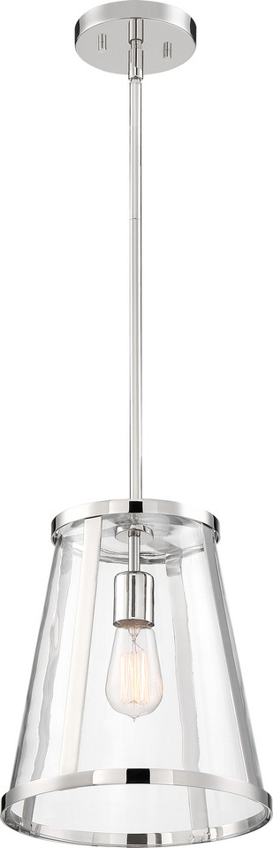 Nuvo Lighting - 60-6698 - One Light Pendant - Bruge - Polished Nickel / Clear Glass