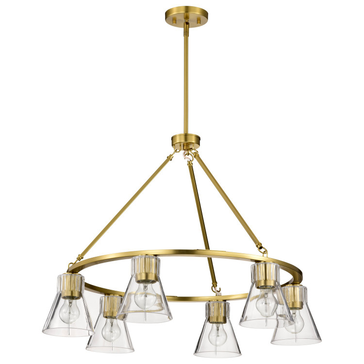 Nuvo Lighting - 60-8345 - Six Light Chandelier - Gianna - Vintage Brass