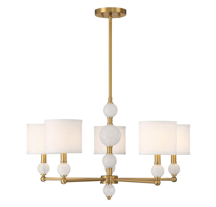 Lighting One E - V6-L1-9722-5-322 - Five Light Chandelier - Cardiff - Warm Brass