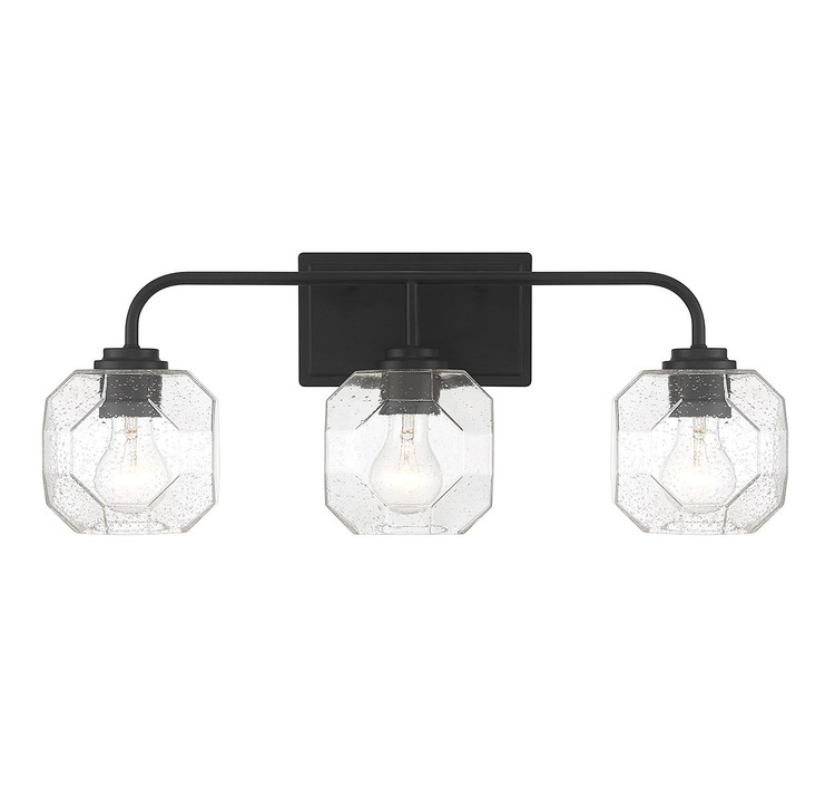 Lighting One E - V6-L8-4399-3-BK - Three Light Bathroom Vanity - Baldwin - Matte Black