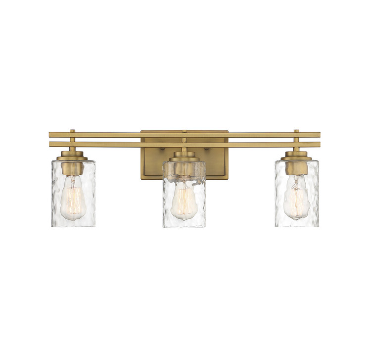 Lighting One E - V6-L8-6090-3-322 - Three Light Bathroom Vanity - Baxter - Warm Brass