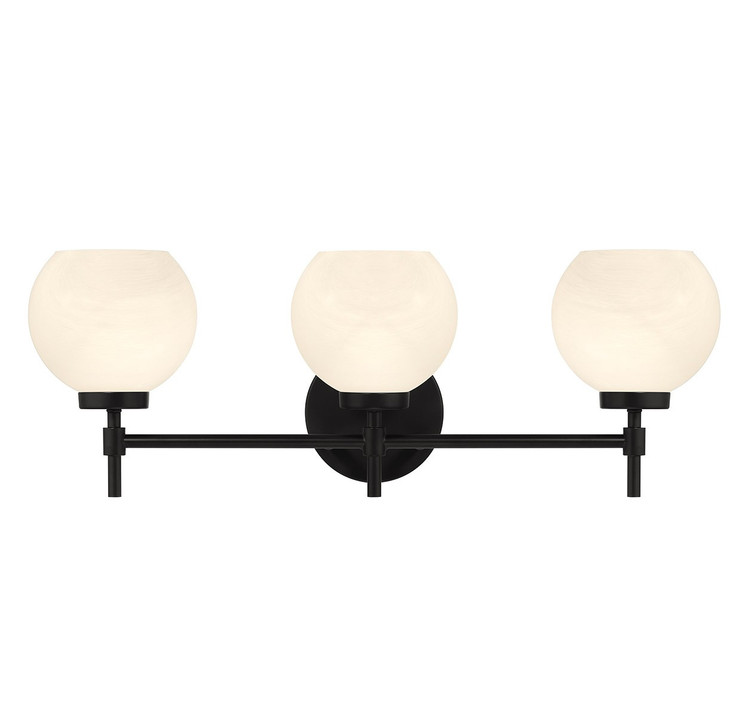 Lighting One E - V6-L8-9621-3-BK - Three Light Bathroom Vanity - Hannah - Matte Black