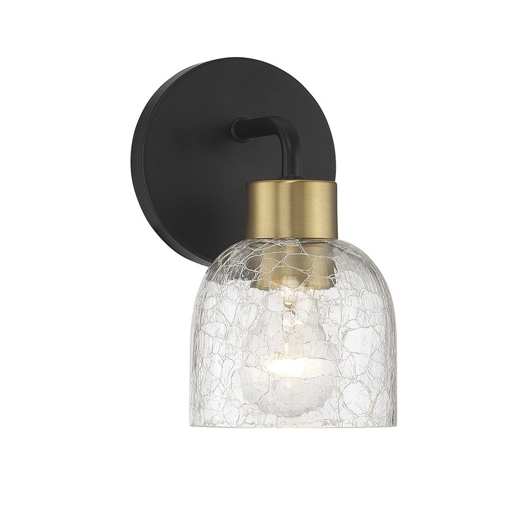 Lighting One E - V6-L9-5900-1-143 - One Light Wall Sconce - Flagler - Matte Black w/ Warm Brass
