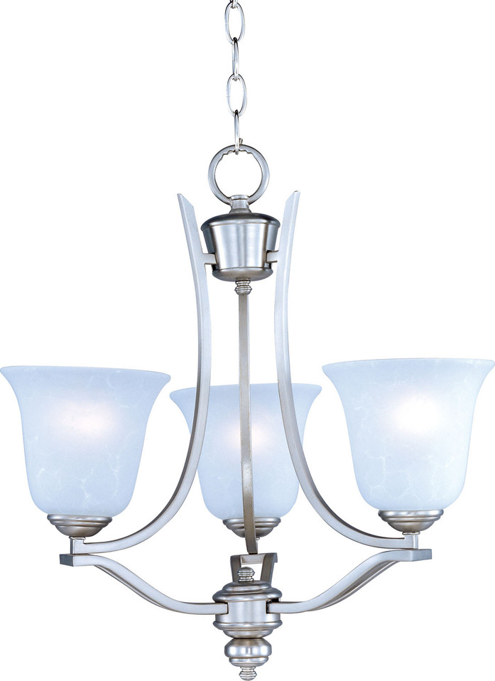 Maxim - 10174ICSS - Three Light Chandelier - Madera - Satin Silver