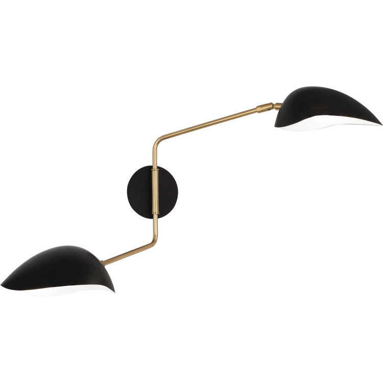 Robert Abbey - 1528 - Two Light Wall Sconce - Rico Espinet Racer - Modern Brass w/Matte Black