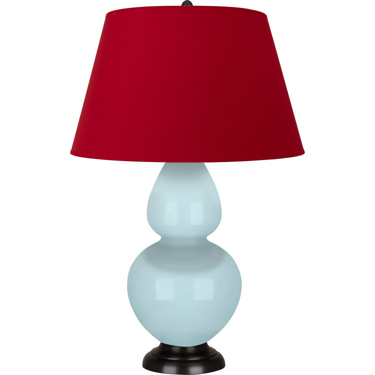 Robert Abbey - 1646R - One Light Table Lamp - Double Gourd - Baby Blue Glazed Ceramic w/Deep Patina Bronze
