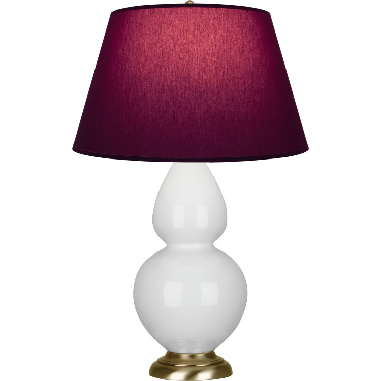 Robert Abbey - 1660P - One Light Table Lamp - Double Gourd - Lily Glazed Ceramic w/Antique Natural Brass
