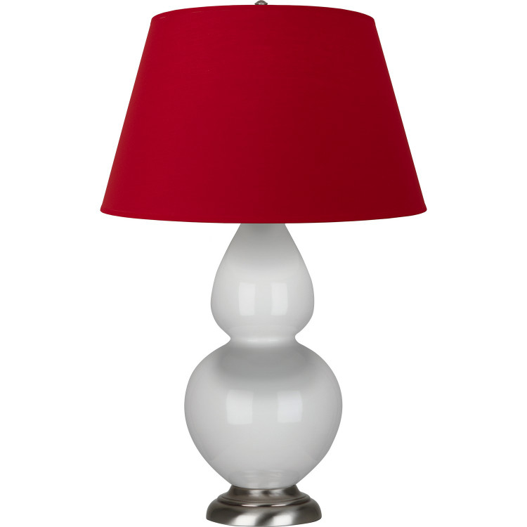 Robert Abbey - 1670R - One Light Table Lamp - Double Gourd - Lily Glazed Ceramic w/Antique Silver