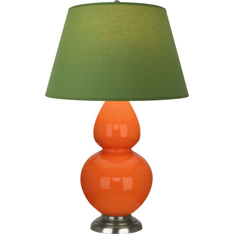 Robert Abbey - 1675G - One Light Table Lamp - Double Gourd - Pumpkin Glazed Ceramic w/Antique Silver