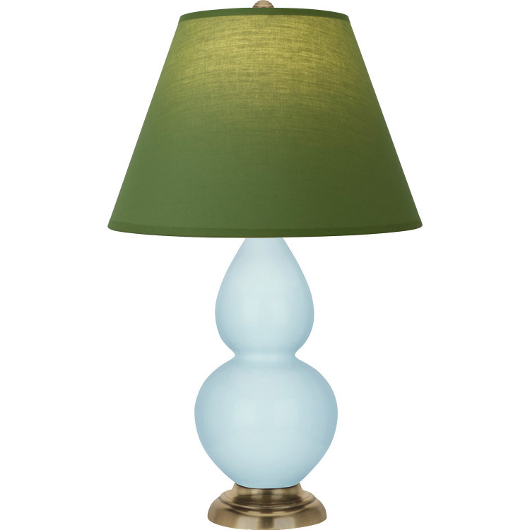 Robert Abbey - 1689G - One Light Accent Lamp - Small Double Gourd - Baby Blue Glazed Ceramic w/Antique Natural Brass