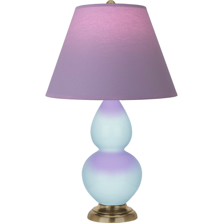 Robert Abbey - 1689L - One Light Accent Lamp - Small Double Gourd - Baby Blue Glazed Ceramic w/Antique Natural Brass