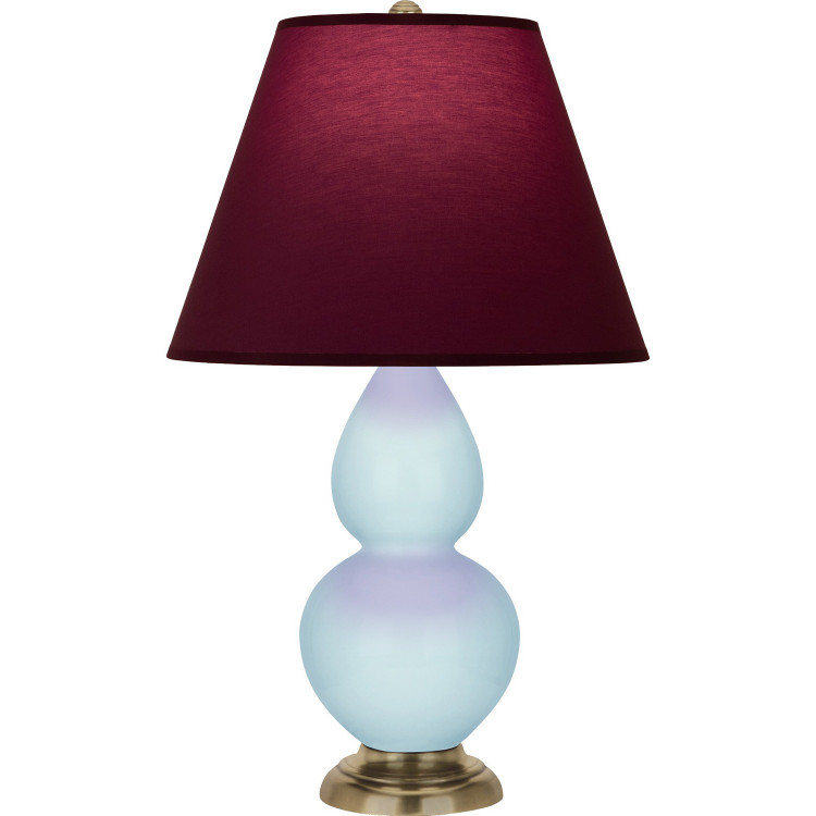 Robert Abbey - 1689P - One Light Accent Lamp - Small Double Gourd - Baby Blue Glazed Ceramic w/Antique Natural Brass