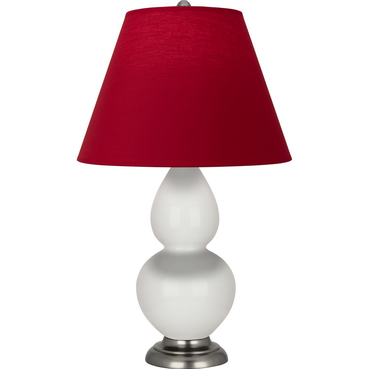 Robert Abbey - 1690R - One Light Accent Lamp - Small Double Gourd - Lily Glazed Ceramic w/Antique Silver