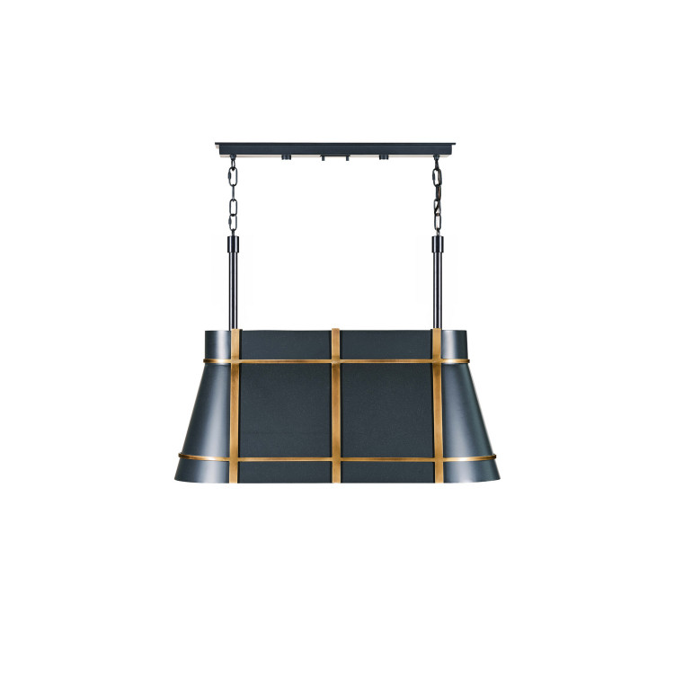 Varaluz - 536N03ZNCBRZ - Three Light Linear Pendant - Brasserie - Blackened Zinc/Heritage Bronze