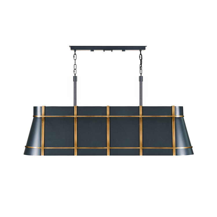 Varaluz - 536N05ZNCBRZ - Five Light Linear Pendant - Brasserie - Blackened Zinc/Heritage Bronze