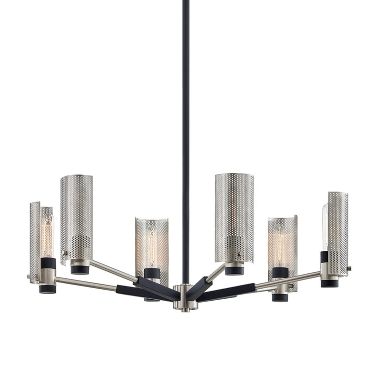 Troy Lighting - F7116-SFB/SN - Six Light Chandelier - Pilsen - Soft Off Black/Satin Nickel