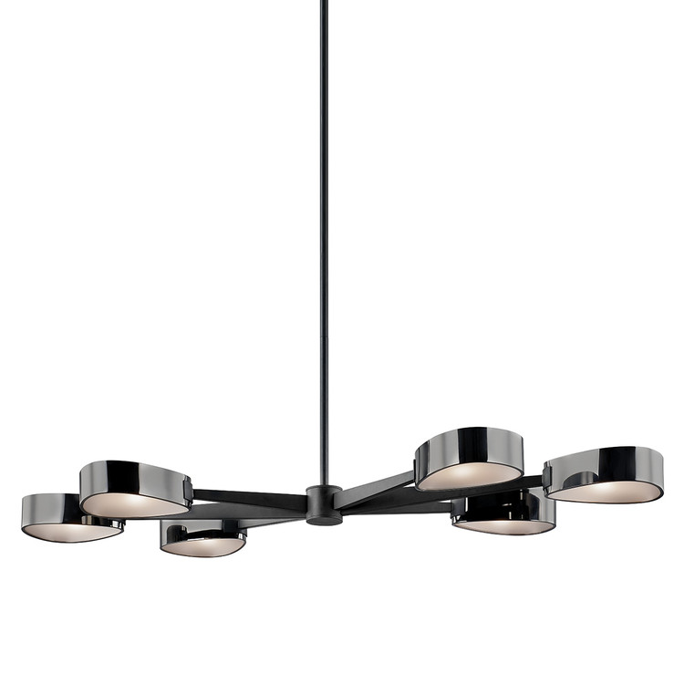 Troy Lighting - F7336-TBK/BCR - Six Light Linear Pendant - Allisio - Texture Black