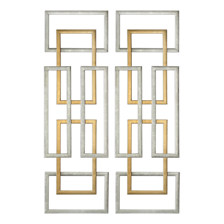 Uttermost - 04145 - Wall Art S/2 - Aerin - Antiqued Gold And Silver Leaf