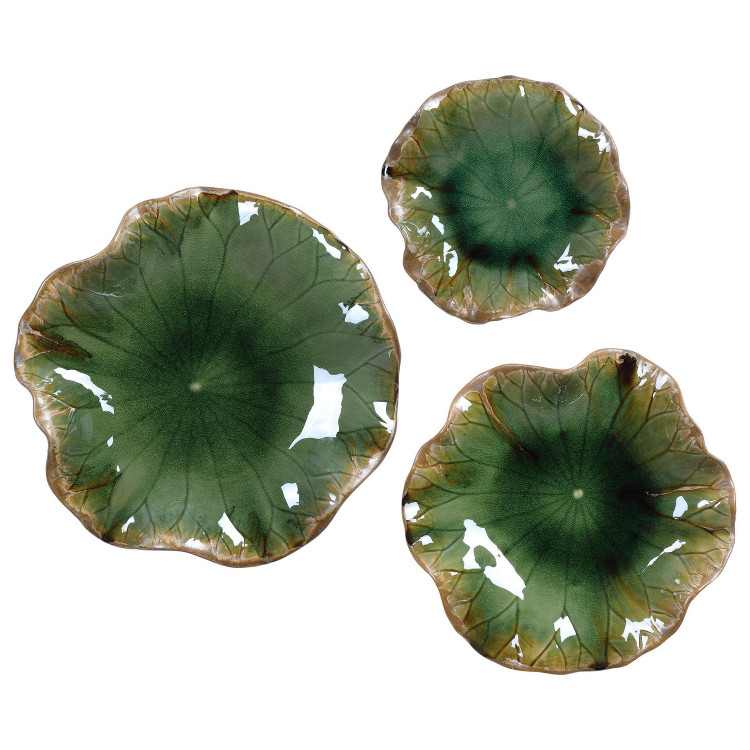 Uttermost - 04247 - Wall Decor S/3 - Abella - Green With Brown