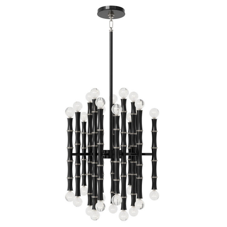 Robert Abbey - OS49 - 30 Light Chandelier - Kane - Obsidian w/Polished Nickel