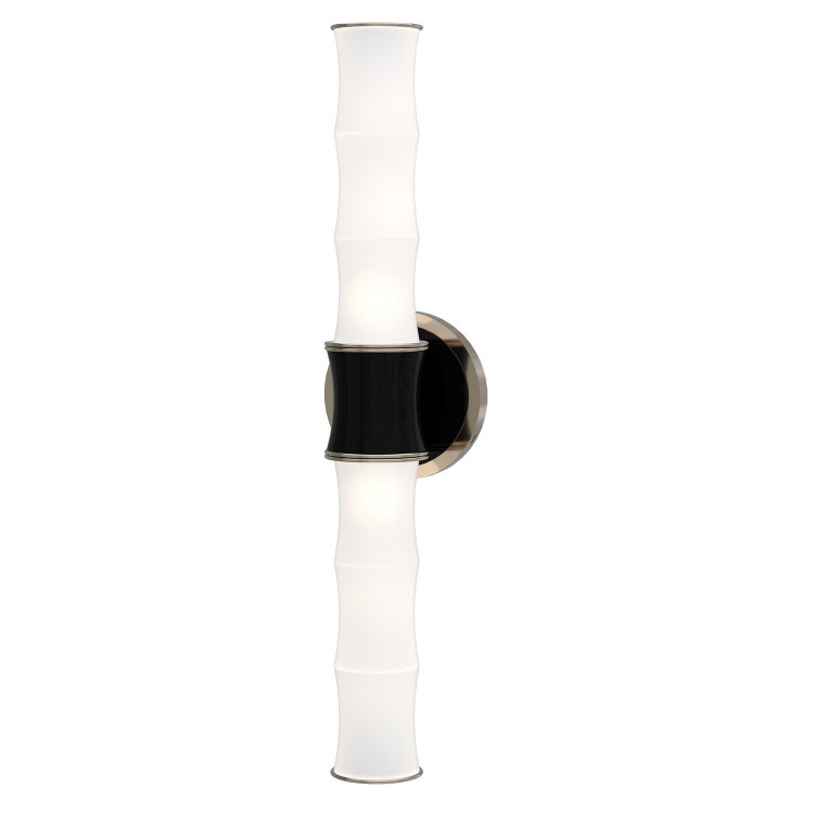 Robert Abbey - OS84 - Two Light Wall Sconce - Kane - Obsidian w/Polished Nickel