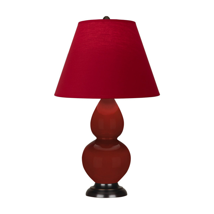 Robert Abbey - OX11R - One Light Accent Lamp - Small Double Gourd - Oxblood Glazed Ceramic w/Deep Patina Bronze