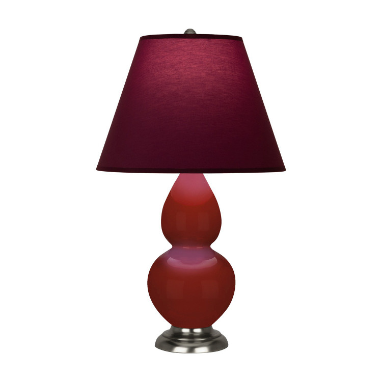Robert Abbey - OX12P - One Light Accent Lamp - Small Double Gourd - Oxblood Glazed Ceramic w/Antique Silver