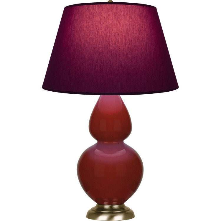 Robert Abbey - OX20P - One Light Table Lamp - Double Gourd - Oxblood Glazed Ceramic w/Antique Natural Brass