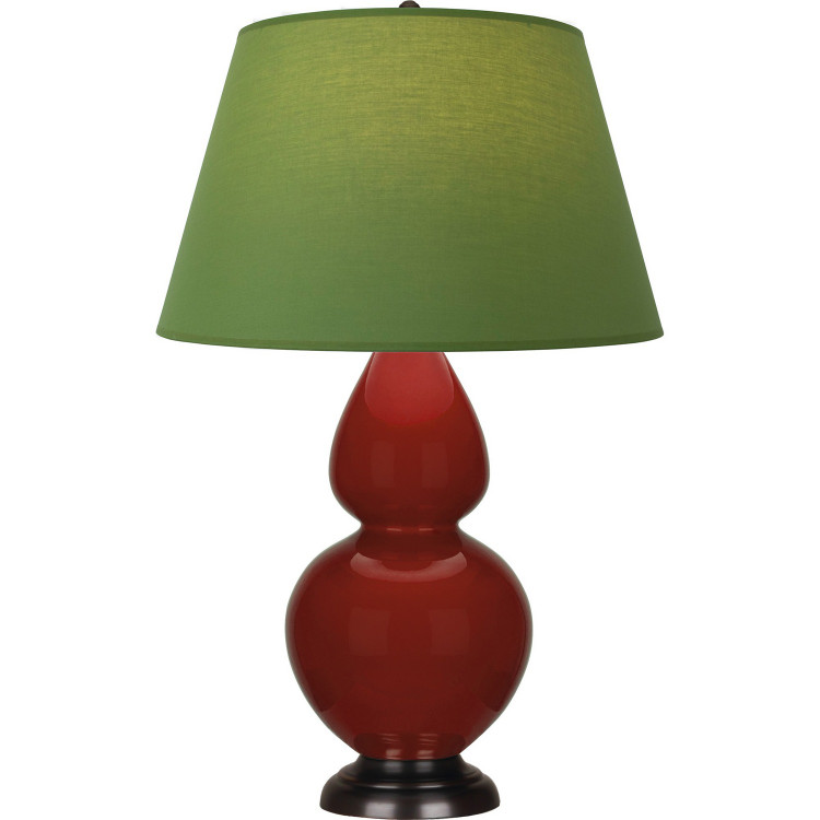 Robert Abbey - OX21G - One Light Table Lamp - Double Gourd - Oxblood Glazed Ceramic w/Deep Patina Bronze