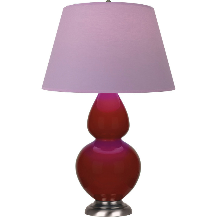 Robert Abbey - OX22L - One Light Table Lamp - Double Gourd - Oxblood Glazed Ceramic w/Antique Silver