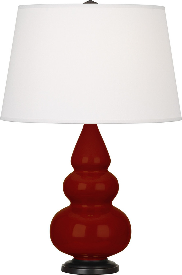 Robert Abbey - OX31X - One Light Accent Lamp - Small Triple Gourd - Oxblood Glazed Ceramic w/Deep Patina Bronze