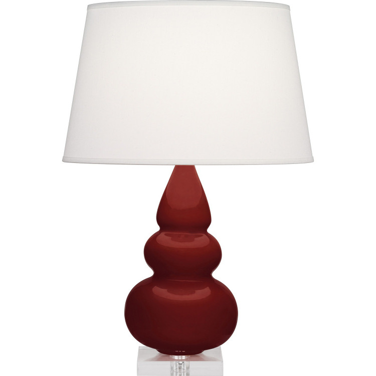 Robert Abbey - OX33X - One Light Accent Lamp - Small Triple Gourd - Oxblood Glazed Ceramic w/Lucite