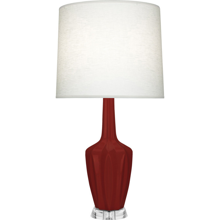 Robert Abbey - OX37 - One Light Table Lamp - Emma - Oxblood Glazed Ceramic w/Polished Nickel