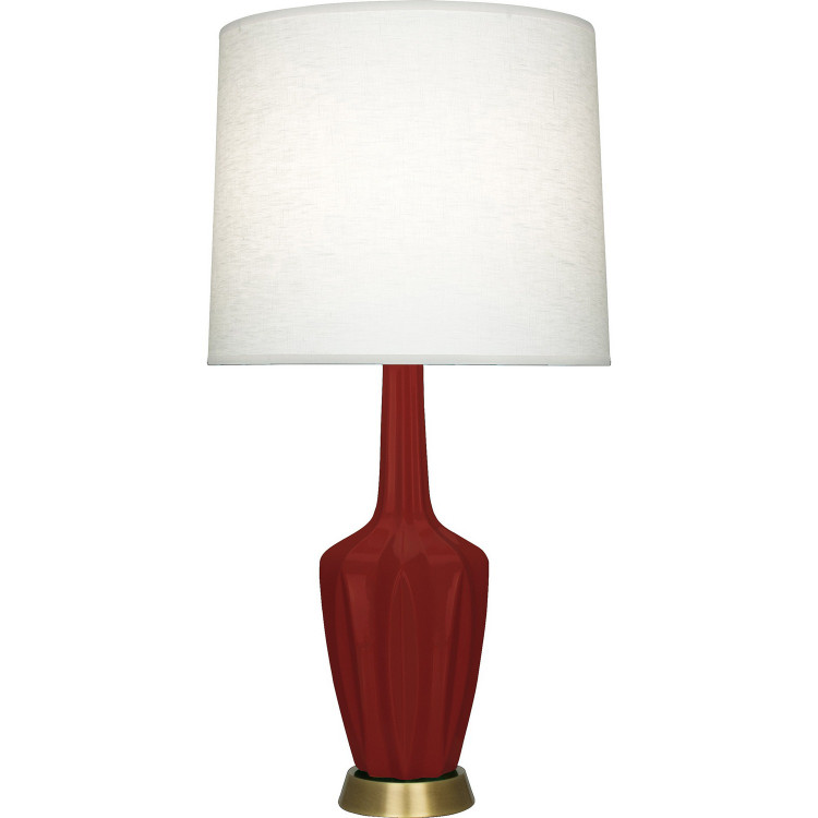 Robert Abbey - OX38 - One Light Table Lamp - Emma - Oxblood Glazed Ceramic w/Warm Brass