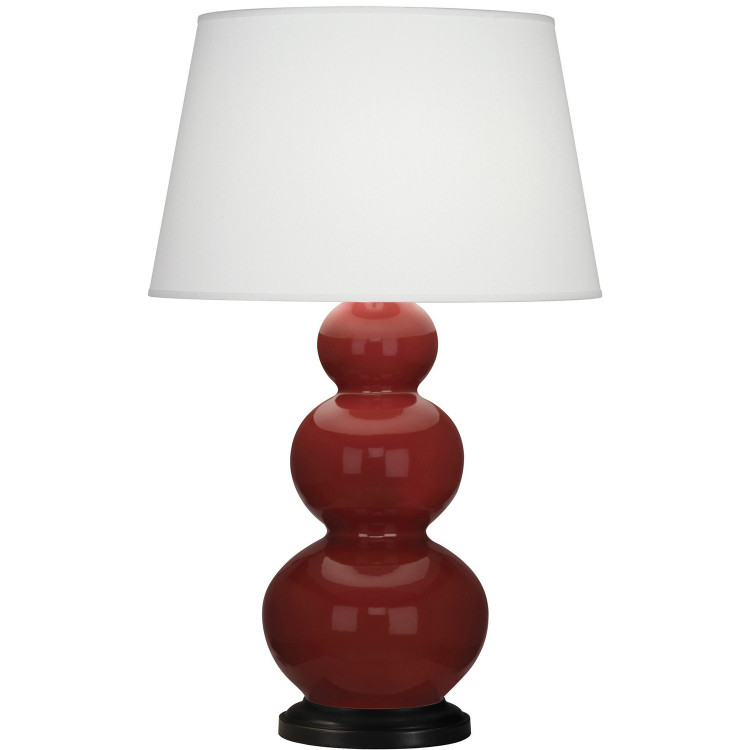 Robert Abbey - OX41X - One Light Table Lamp - Triple Gourd - Oxblood Glazed Ceramic w/Deep Patina Bronze