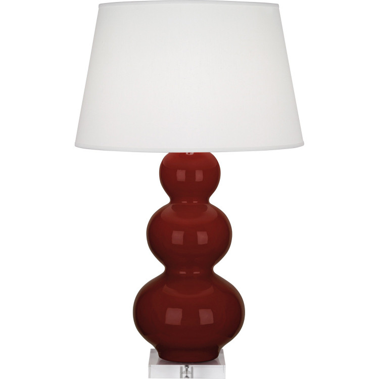 Robert Abbey - OX43X - One Light Table Lamp - Triple Gourd - Oxblood Glazed Ceramic w/Lucite
