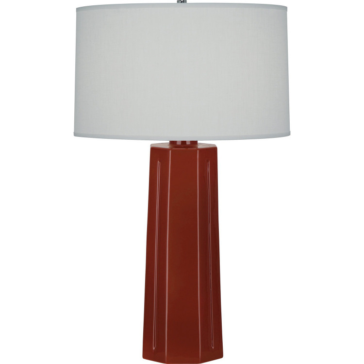 Robert Abbey - OX960 - One Light Table Lamp - Mason - Oxblood Glazed Ceramic
