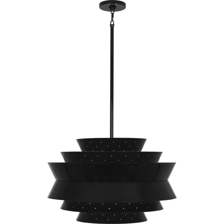 Robert Abbey - PB983 - Three Light Pendant - Pierce - Piano Black Gloss