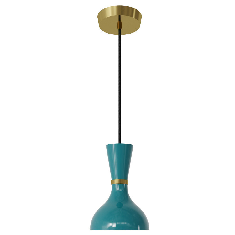 Robert Abbey - PC01PC - One Light Pendant - Clare - Modern Brass w/Peacock Painted