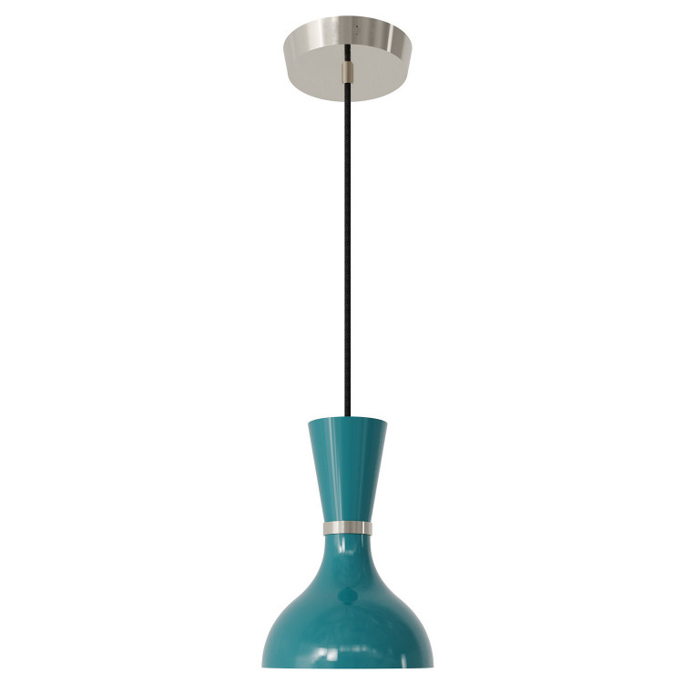 Robert Abbey - PC02PC - One Light Pendant - Clare - Polished Nickel w/Peacock Painted