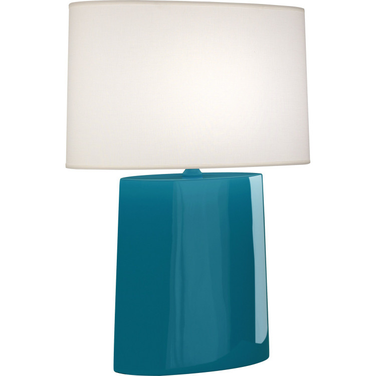 Robert Abbey - PC03 - One Light Table Lamp - Victor - Peacock Glazed Ceramic