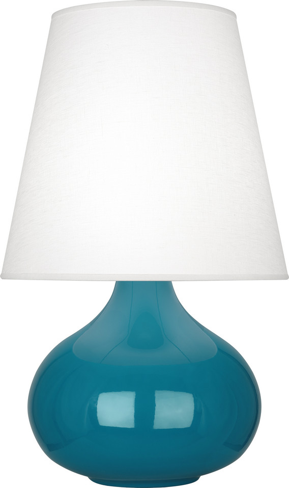 Robert Abbey - PC93 - One Light Accent Lamp - Small June - Peacock Glazed Ceramic