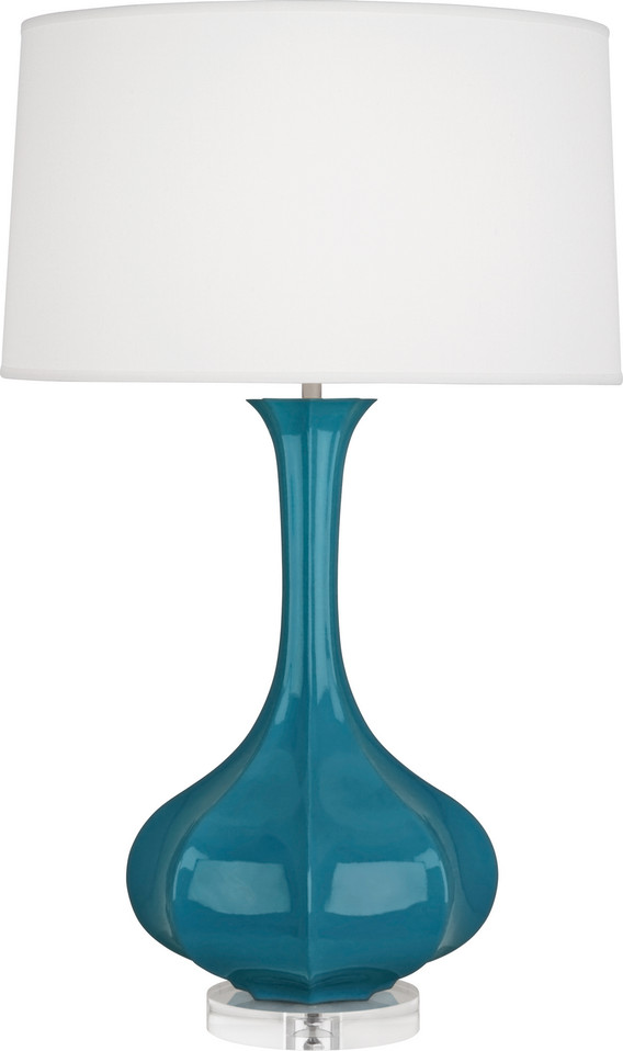 Robert Abbey - PC996 - One Light Table Lamp - Pike - Peacock Glazed Ceramic w/Lucite